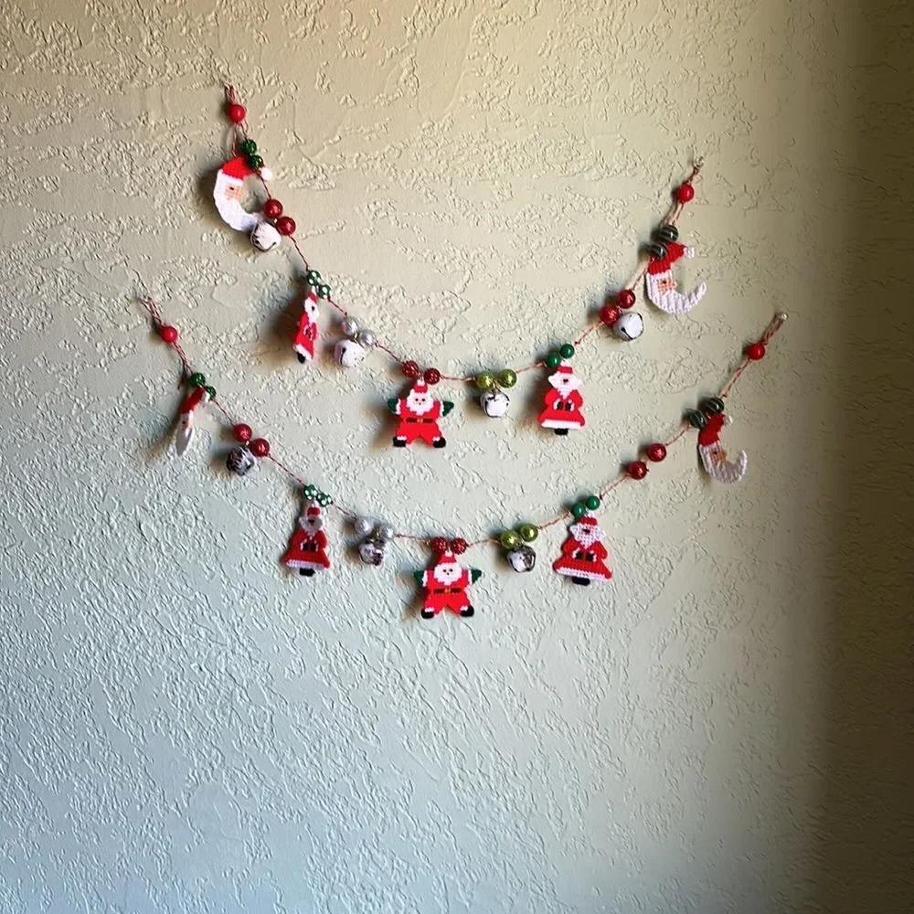 Handmade Christmas Garland Plastic Canvas Embellishments Holiday Decor